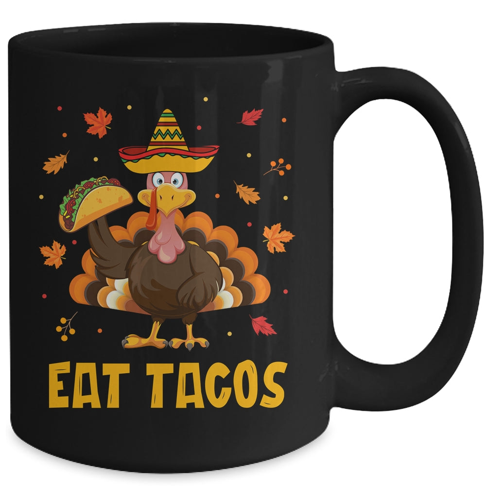 Turkey Eat Tacos Funny Mexican Sombrero Thanksgiving Xmas Mug | siriusteestore