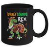 Turkey Saurus Rex Funny Dinosaur Trex Thanksgiving Boy Kids Mug | siriusteestore