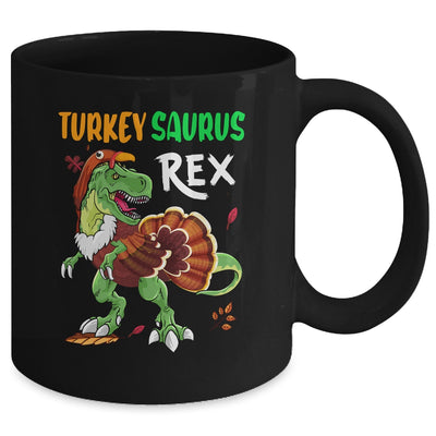 Turkey Saurus Rex Funny Dinosaur Trex Thanksgiving Boy Kids Mug | siriusteestore