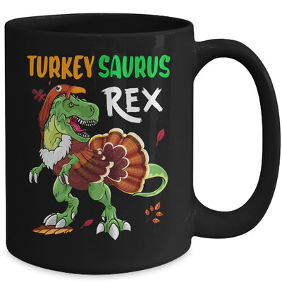Turkey Saurus Rex Funny Dinosaur Trex Thanksgiving Boy Kids Mug | siriusteestore
