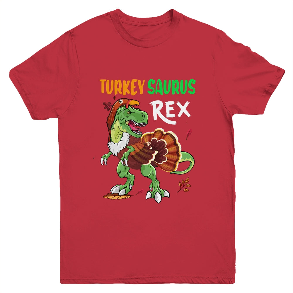 Turkey Saurus Rex Funny Dinosaur Trex Thanksgiving Boy Kids Youth Shirt | siriusteestore