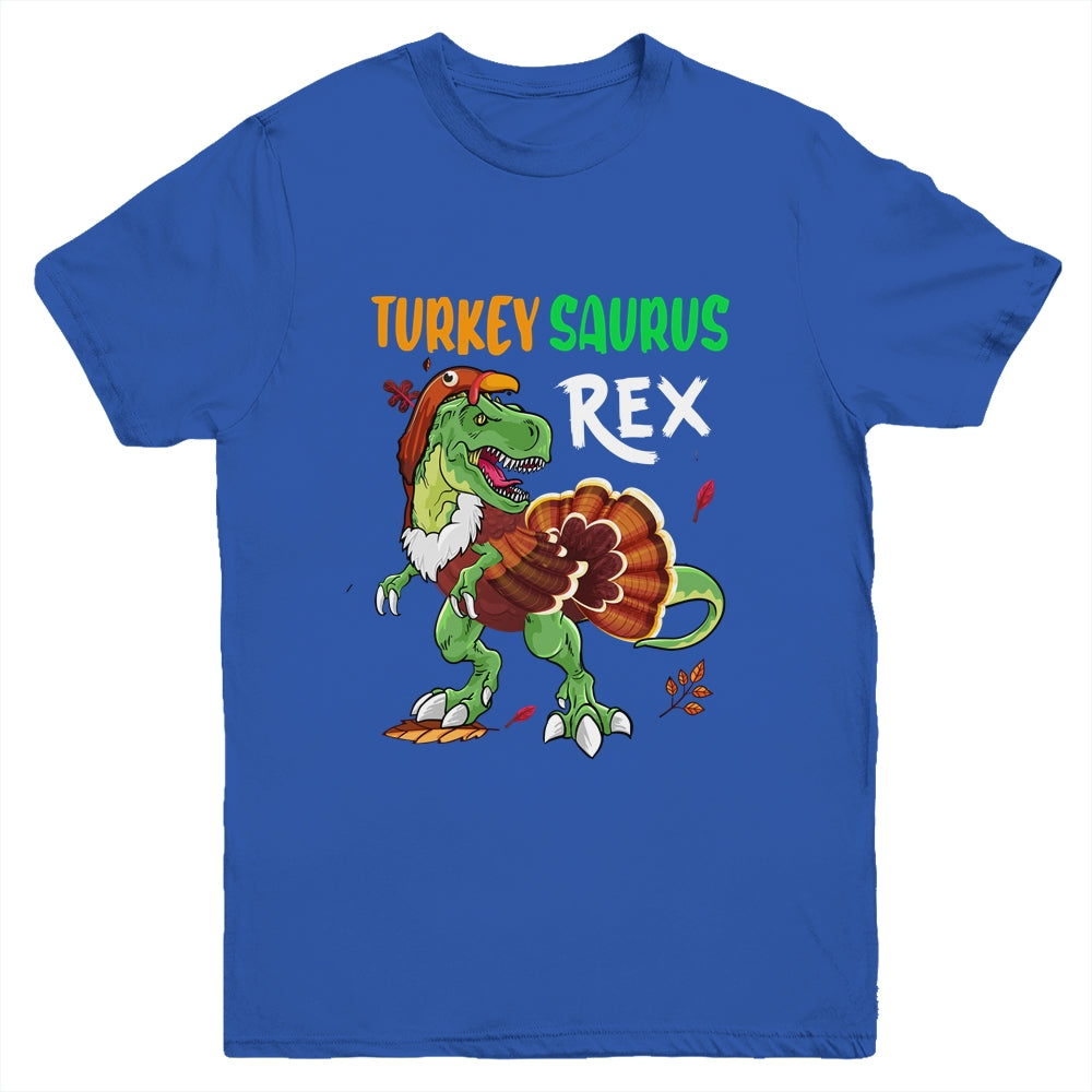 Turkey Saurus Rex Funny Dinosaur Trex Thanksgiving Boy Kids Youth Shirt | siriusteestore