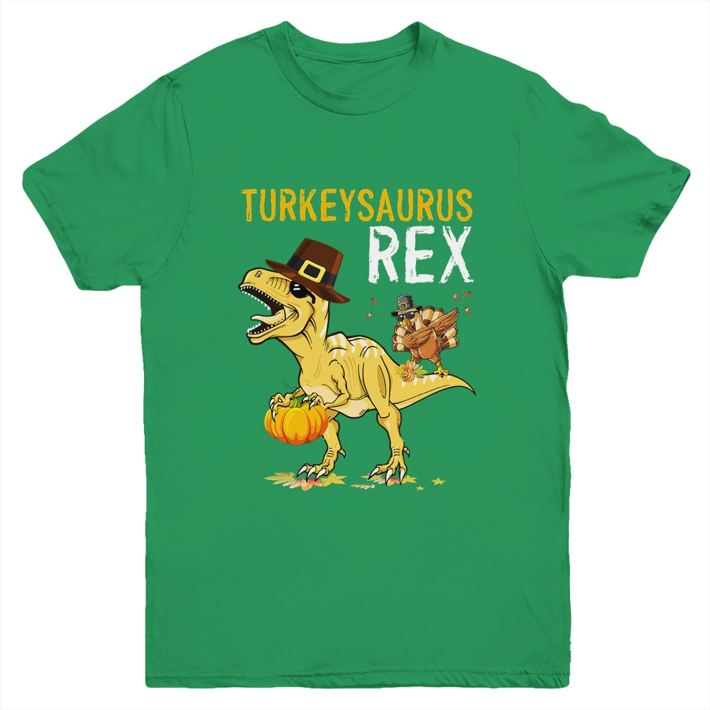 Turkeysaurus Rex Dab Turkey Dino Toddler Boys Thanksgiving Youth Shirt | siriusteestore