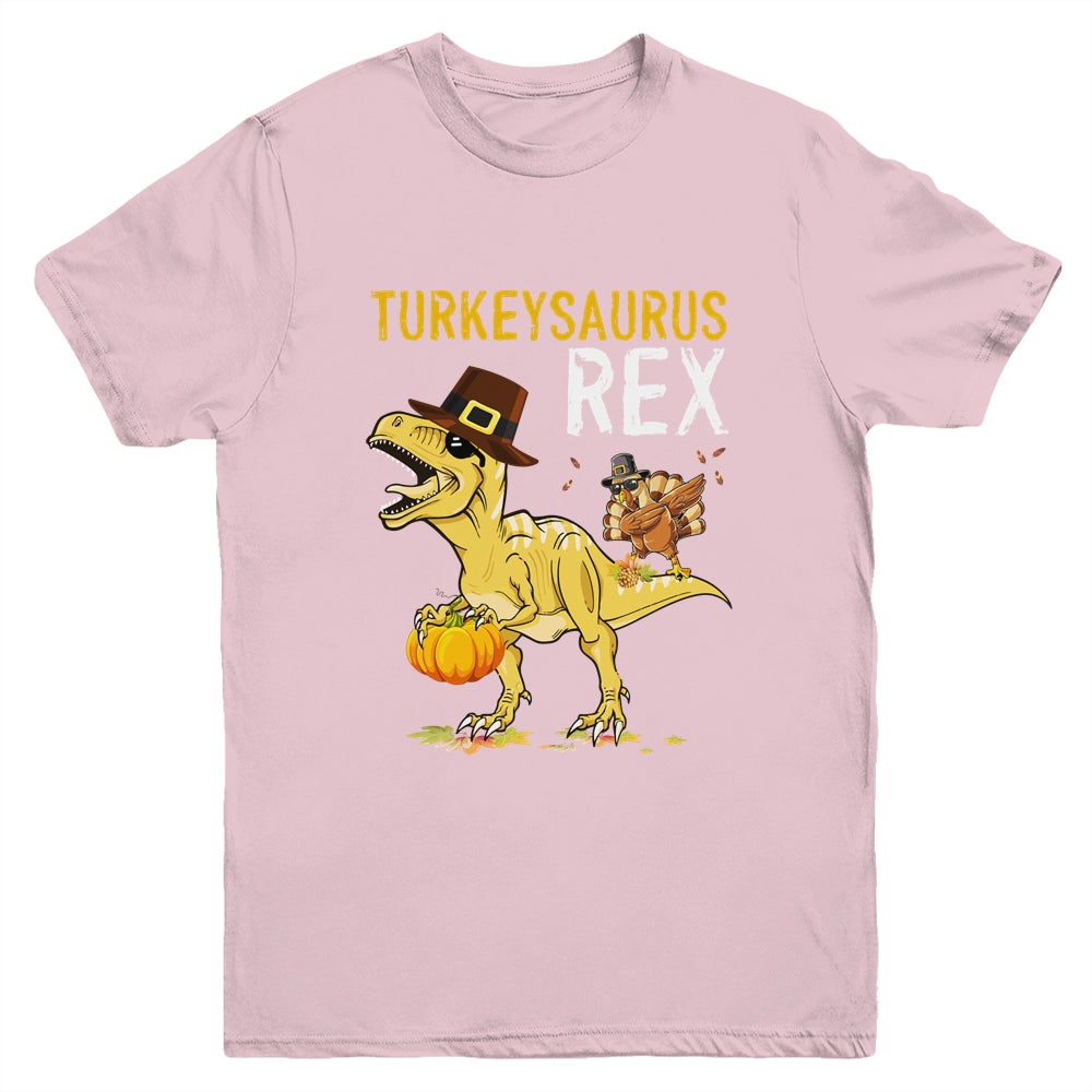 Turkeysaurus Rex Dab Turkey Dino Toddler Boys Thanksgiving Youth Shirt | siriusteestore