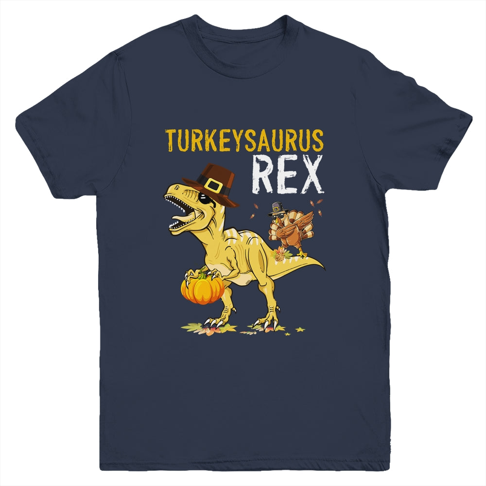 Turkeysaurus Rex Dab Turkey Dino Toddler Boys Thanksgiving Youth Shirt | siriusteestore