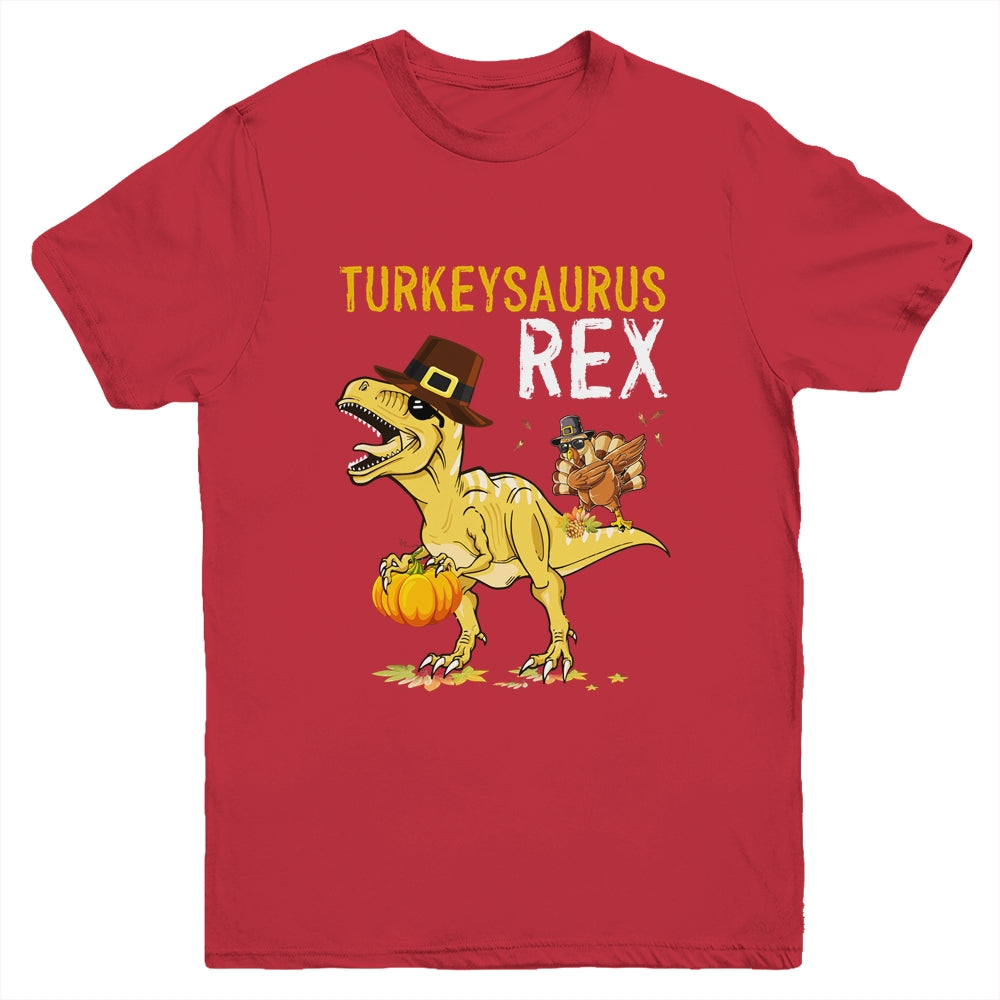 Turkeysaurus Rex Dab Turkey Dino Toddler Boys Thanksgiving Youth Shirt | siriusteestore