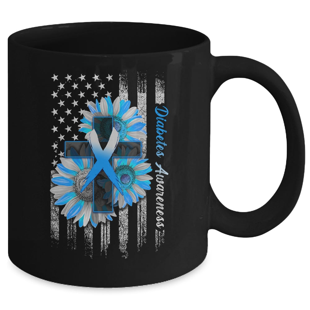 USA Flag In November We Wear Blue Diabetes Awareness Month Mug | siriusteestore