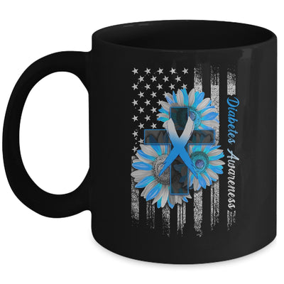 USA Flag In November We Wear Blue Diabetes Awareness Month Mug | siriusteestore