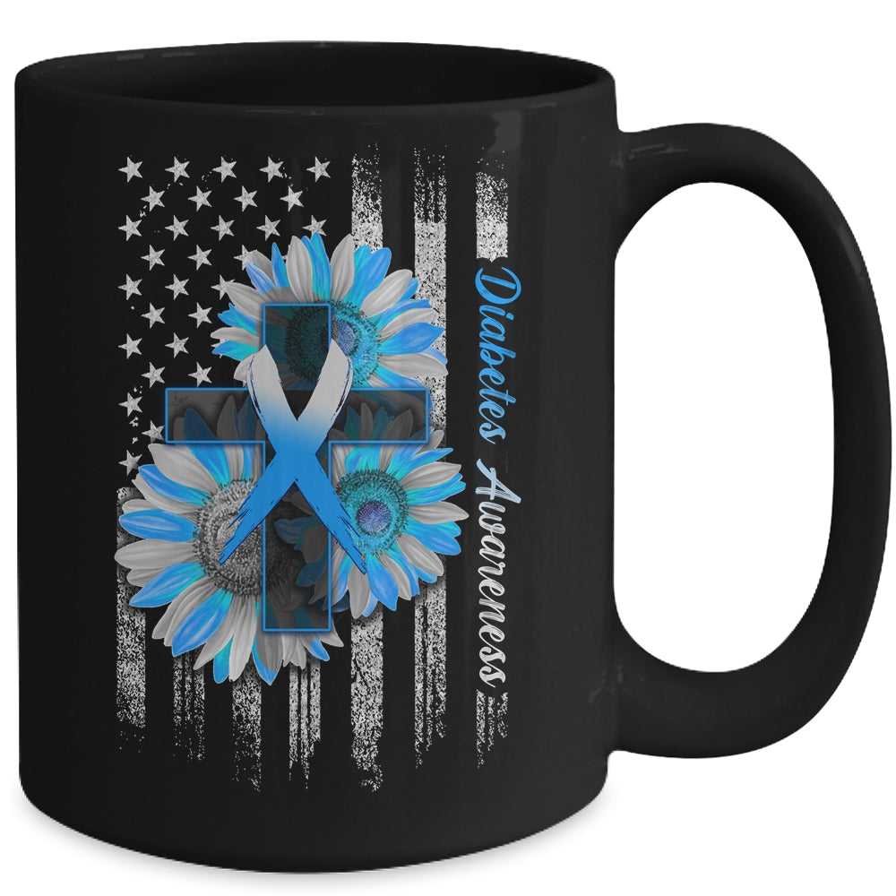 USA Flag In November We Wear Blue Diabetes Awareness Month Mug | siriusteestore