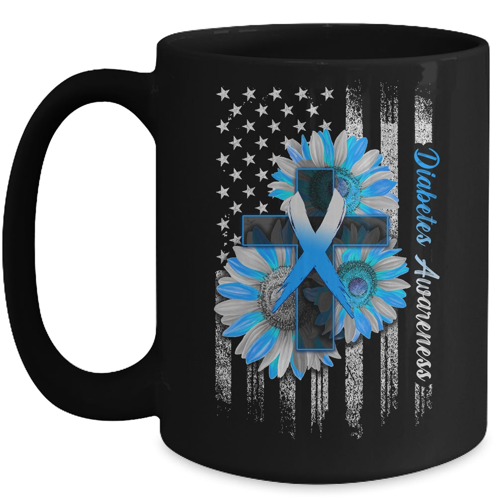 USA Flag In November We Wear Blue Diabetes Awareness Month Mug | siriusteestore