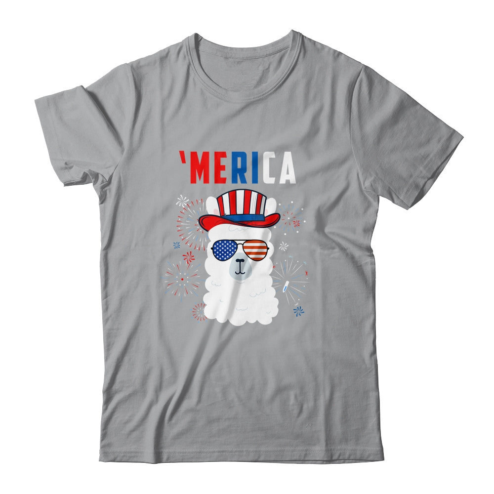 USA Patriotic American Llama July 4th Alpaca Shirt & Tank Top | siriusteestore
