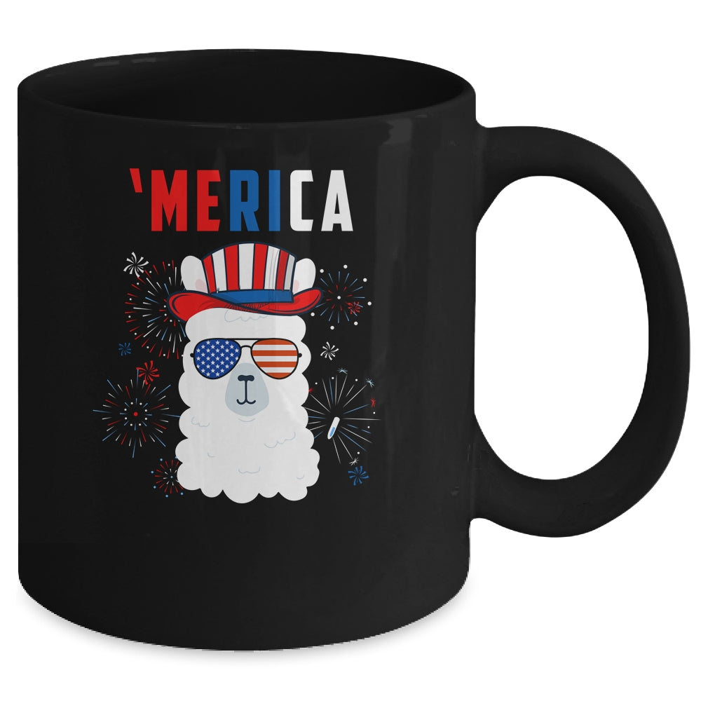 USA Patriotic American Llama July 4th Alpaca Mug | siriusteestore