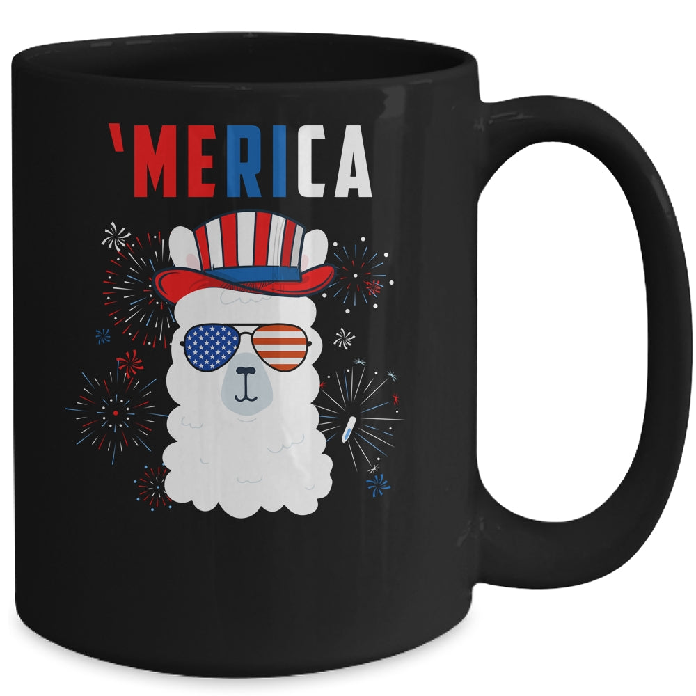 USA Patriotic American Llama July 4th Alpaca Mug | siriusteestore