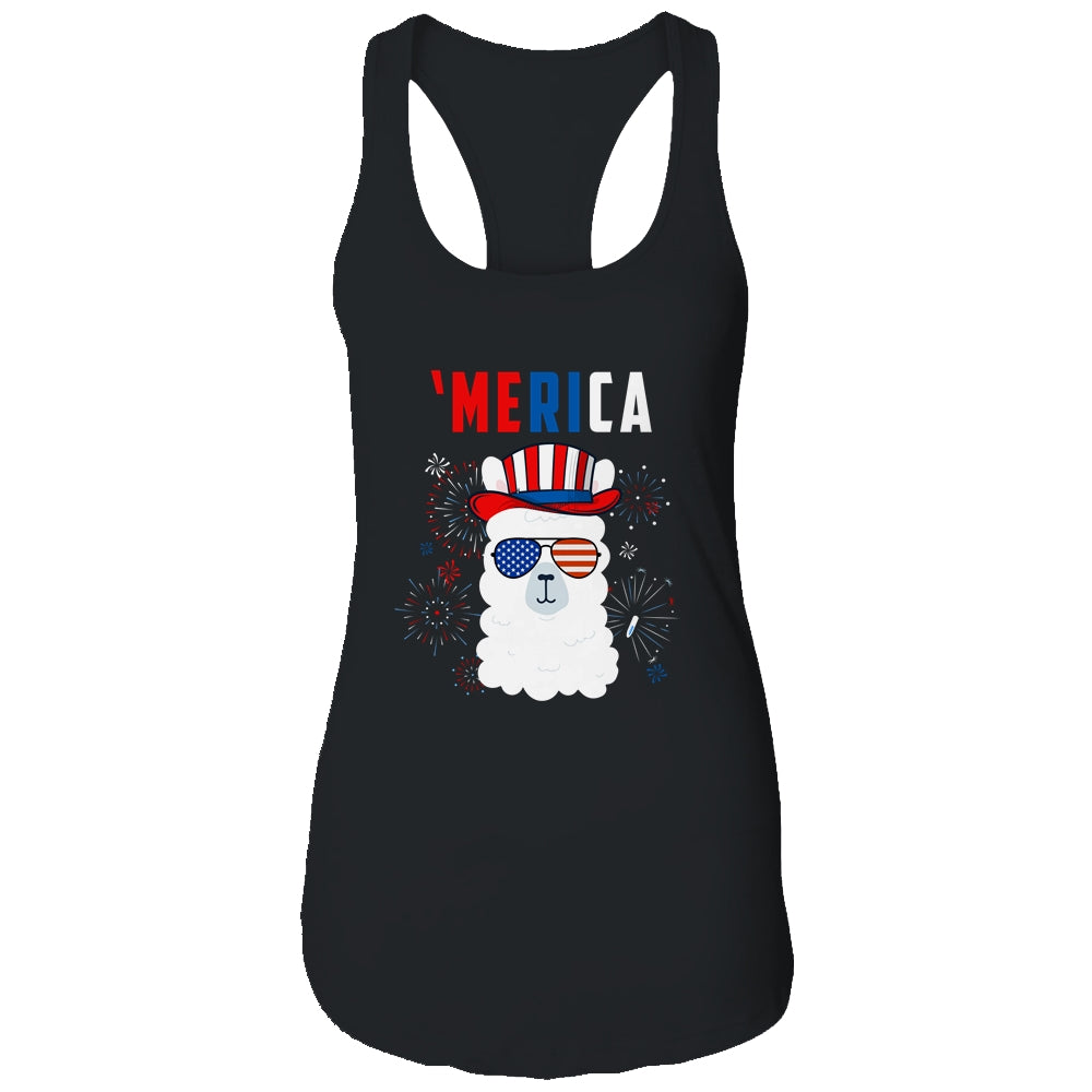 USA Patriotic American Llama July 4th Alpaca Shirt & Tank Top | siriusteestore