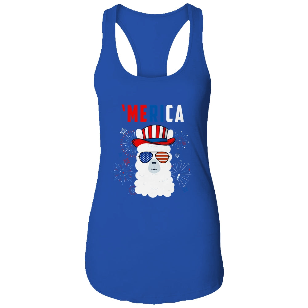 USA Patriotic American Llama July 4th Alpaca Shirt & Tank Top | siriusteestore