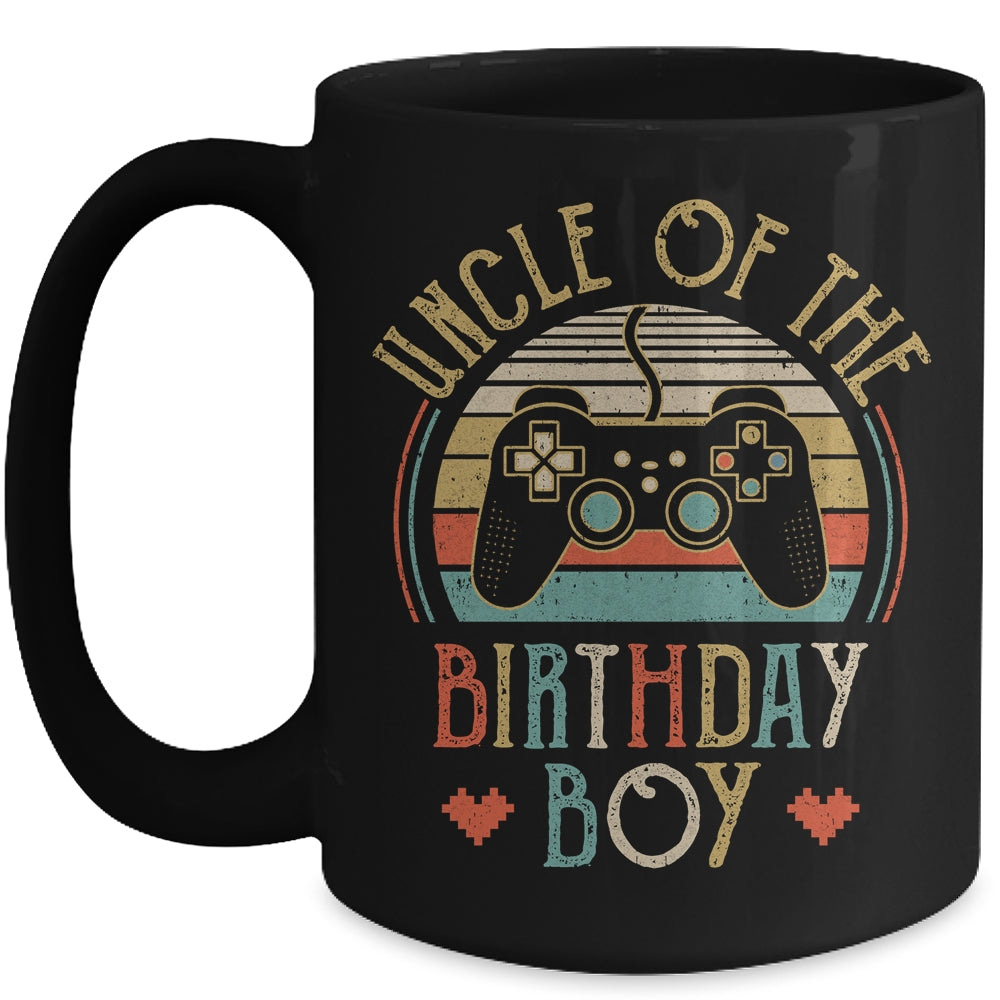 Uncle Of The Birthday Boy Vintage Matching Gamer Birthday Mug | siriusteestore
