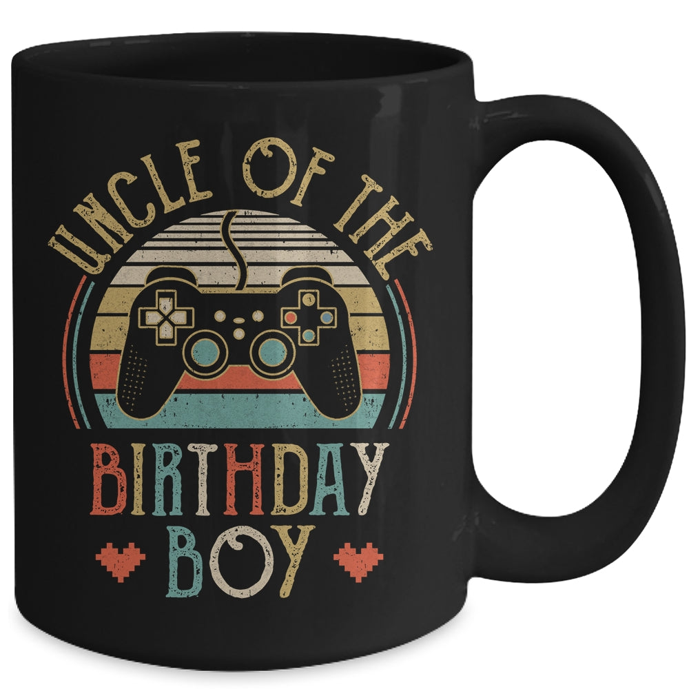 Uncle Of The Birthday Boy Vintage Matching Gamer Birthday Mug | siriusteestore