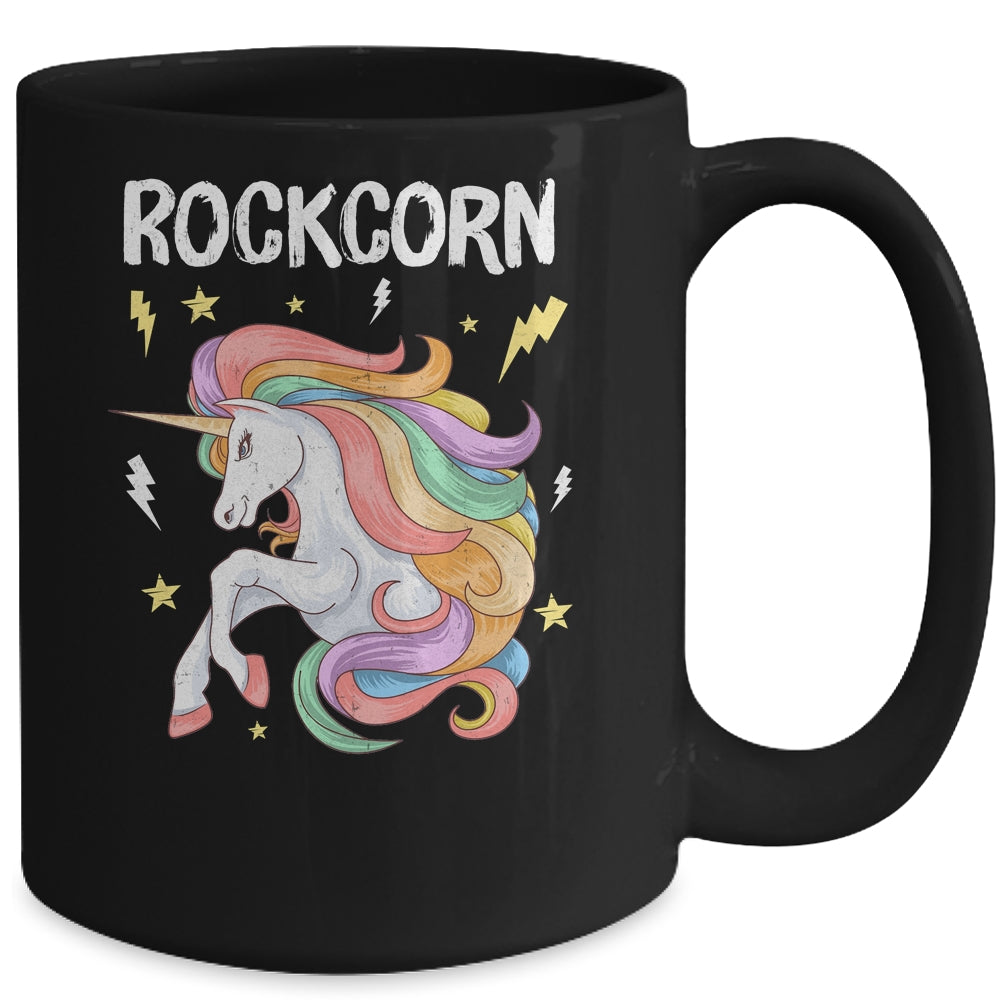 Unicorn And Rock Rockcorn Funny Unicorn Rock Guitar Music Mug | siriusteestore