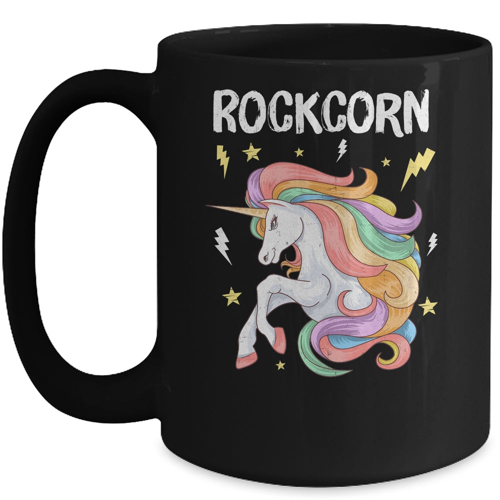Unicorn And Rock Rockcorn Funny Unicorn Rock Guitar Music Mug | siriusteestore