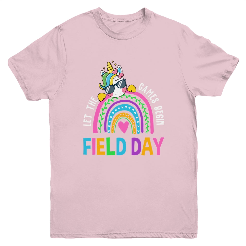 Unicorn Field Day Let The Games Begin Kids Girls Teachers Youth Shirt | siriusteestore
