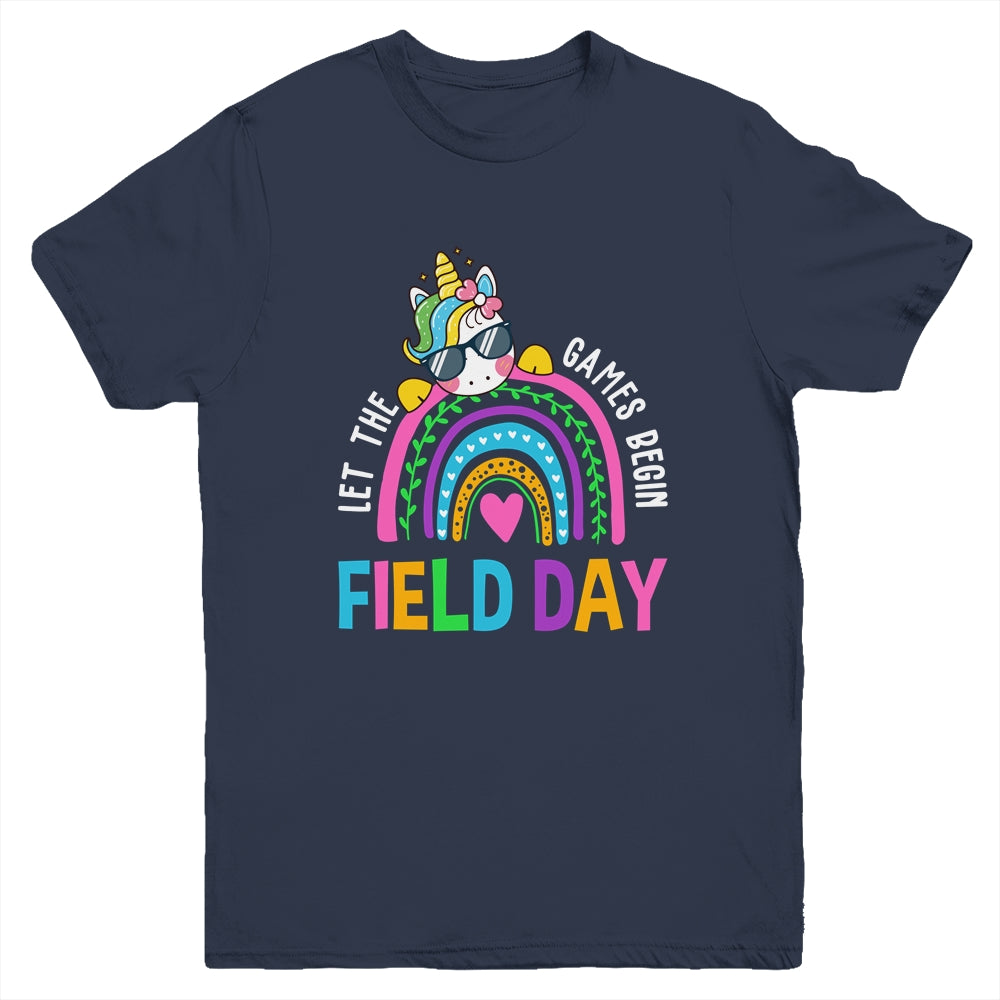 Unicorn Field Day Let The Games Begin Kids Girls Teachers Youth Shirt | siriusteestore