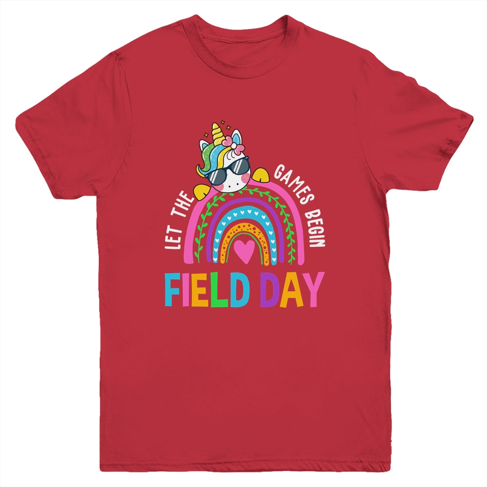 Unicorn Field Day Let The Games Begin Kids Girls Teachers Youth Shirt | siriusteestore
