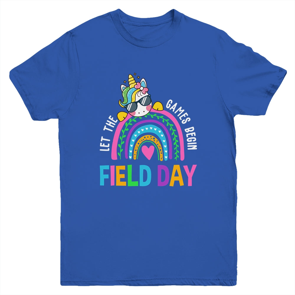 Unicorn Field Day Let The Games Begin Kids Girls Teachers Youth Shirt | siriusteestore