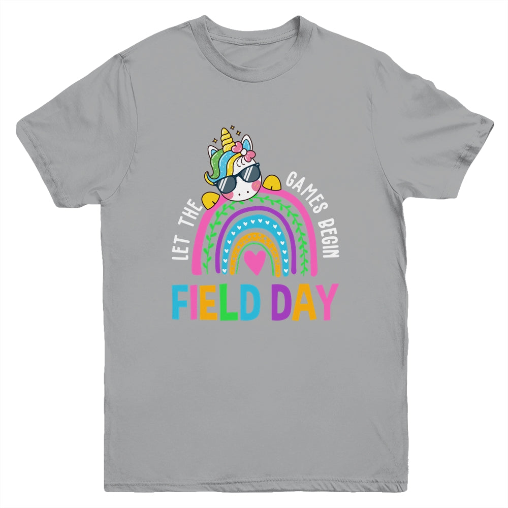 Unicorn Field Day Let The Games Begin Kids Girls Teachers Youth Shirt | siriusteestore