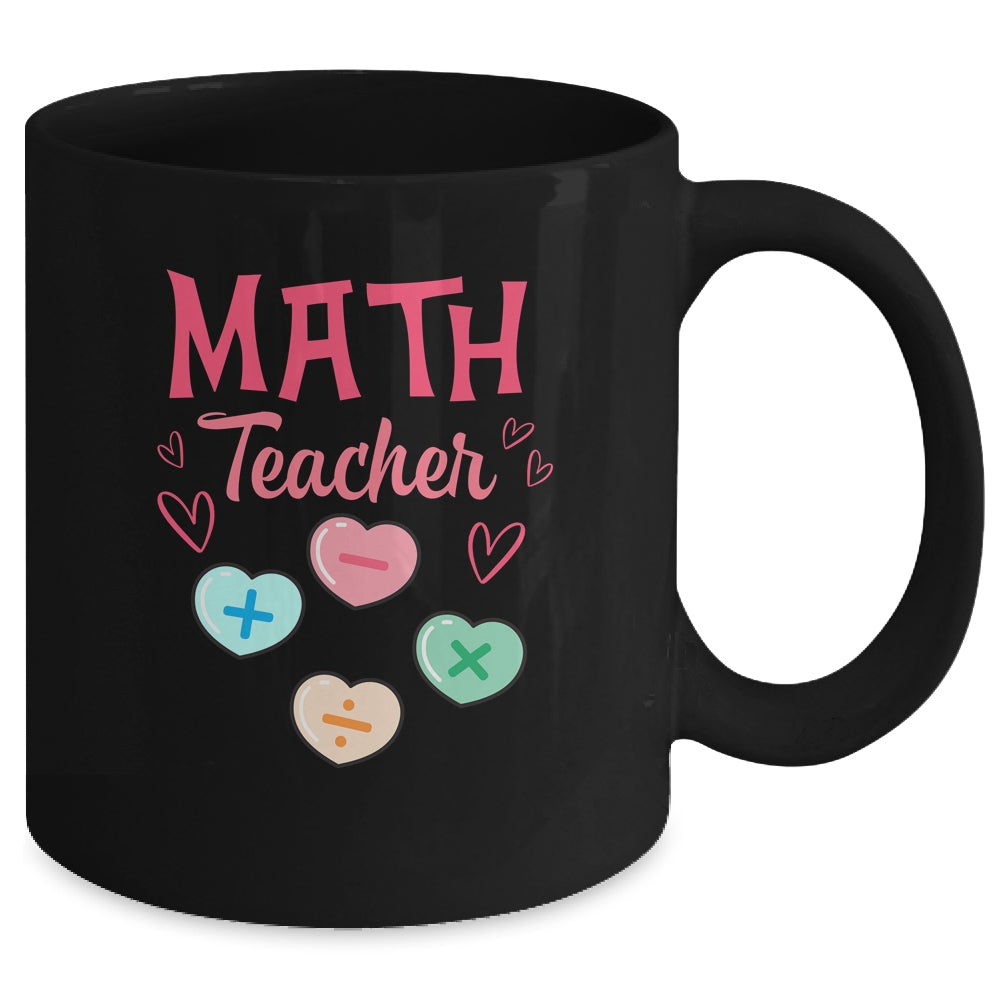 Valentines Day Math Teacher Design With Hearts Mug | siriusteestore