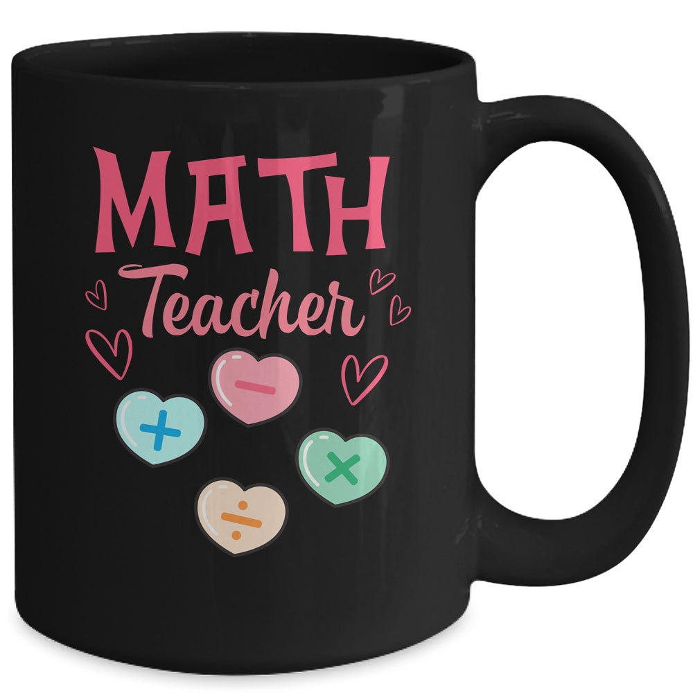 Valentines Day Math Teacher Design With Hearts Mug | siriusteestore