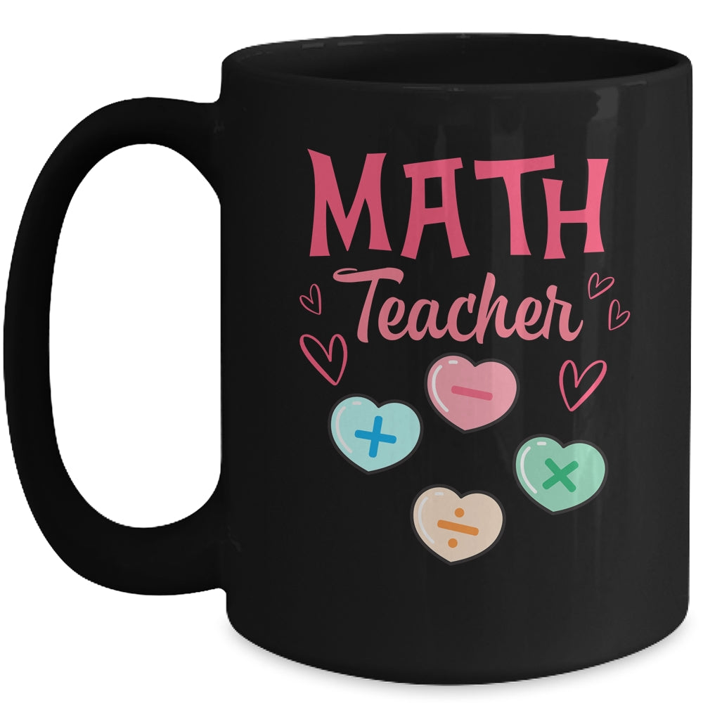 Valentines Day Math Teacher Design With Hearts Mug | siriusteestore