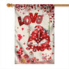 Valentines House Flag Gnomes and Swing Happy Valentine's Day House | siriusteestore