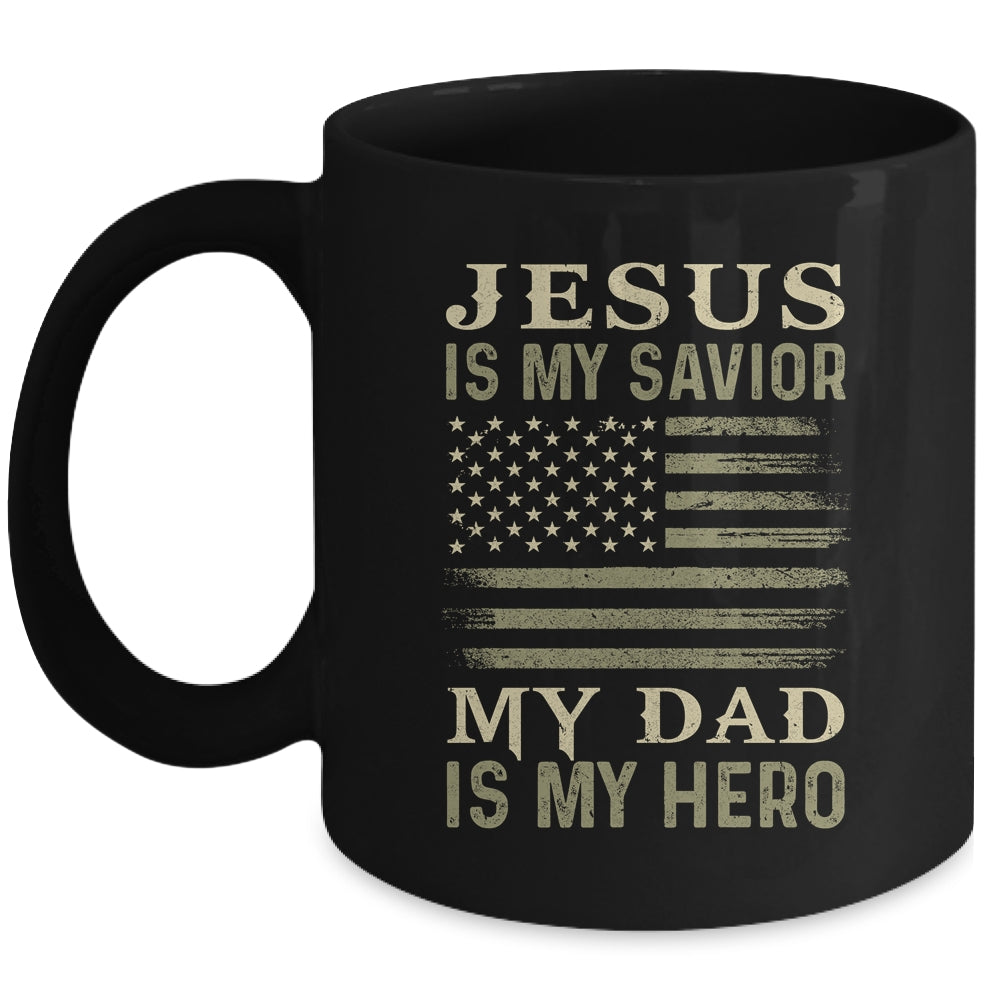 Veteran Father's Day Jesus Is My Savior My Dad Is My Hero Mug | siriusteestore