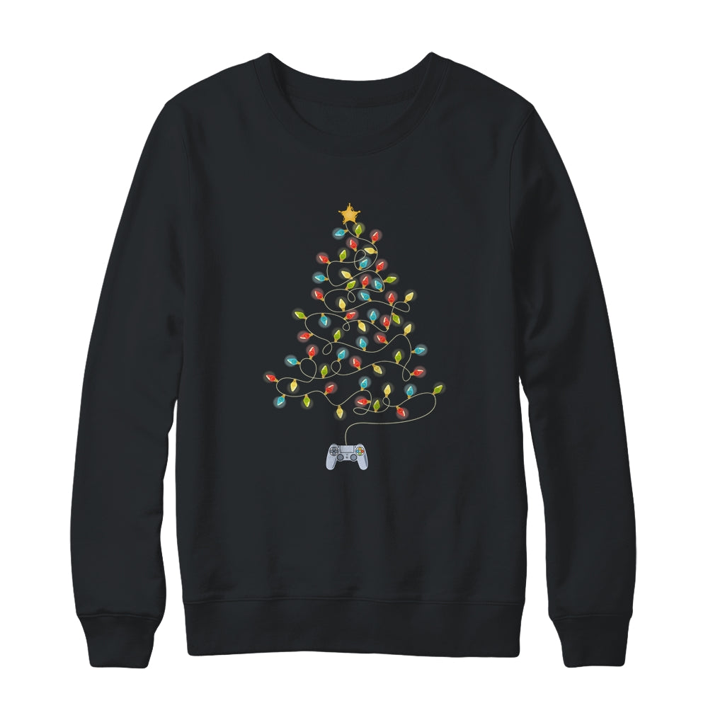 Video Game Christmas Tree Lights Xmas Gaming Shirt & Sweatshirt | siriusteestore