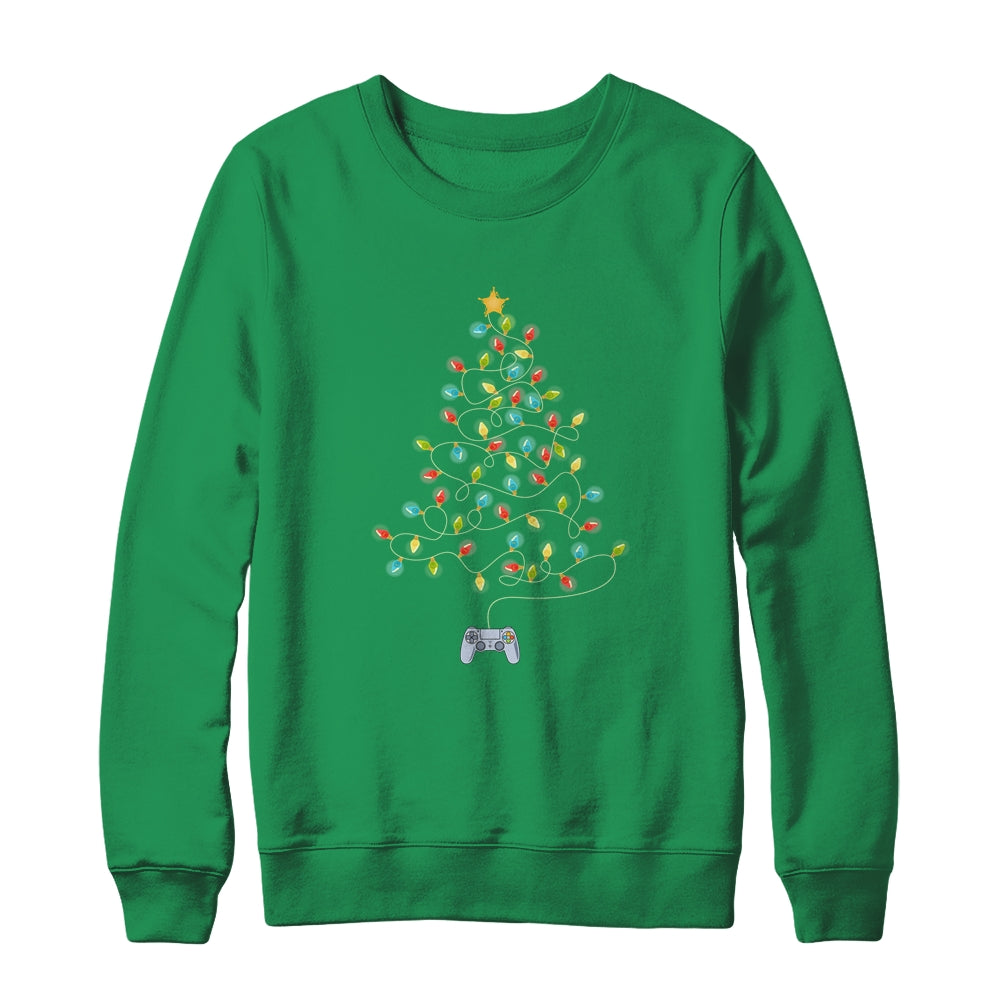 Video Game Christmas Tree Lights Xmas Gaming Shirt & Sweatshirt | siriusteestore
