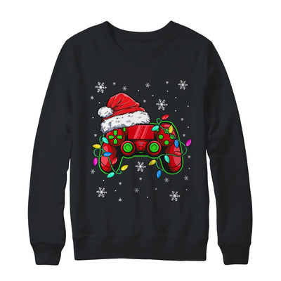 Video Game Controller Christmas Santa Hat Boys Gamer Shirt & Sweatshirt | siriusteestore