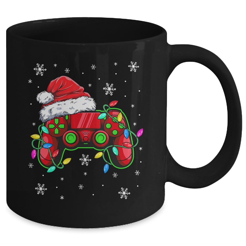 Video Game Controller Christmas Santa Hat Boys Gamer Mug | siriusteestore