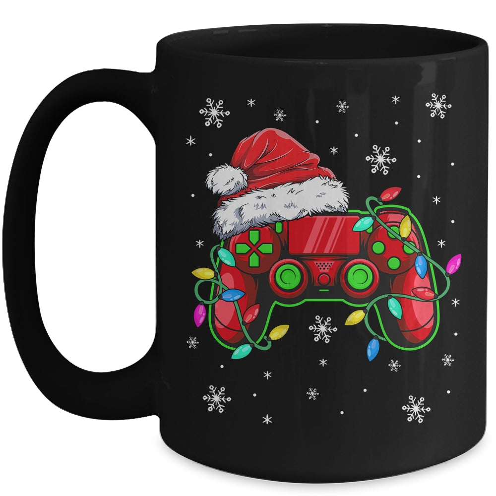 Video Game Controller Christmas Santa Hat Boys Gamer Mug | siriusteestore