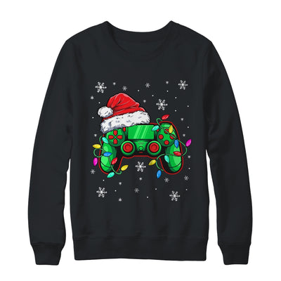 Video Game Controller Christmas Santa Hat Gamer Boys Shirt & Sweatshirt | siriusteestore