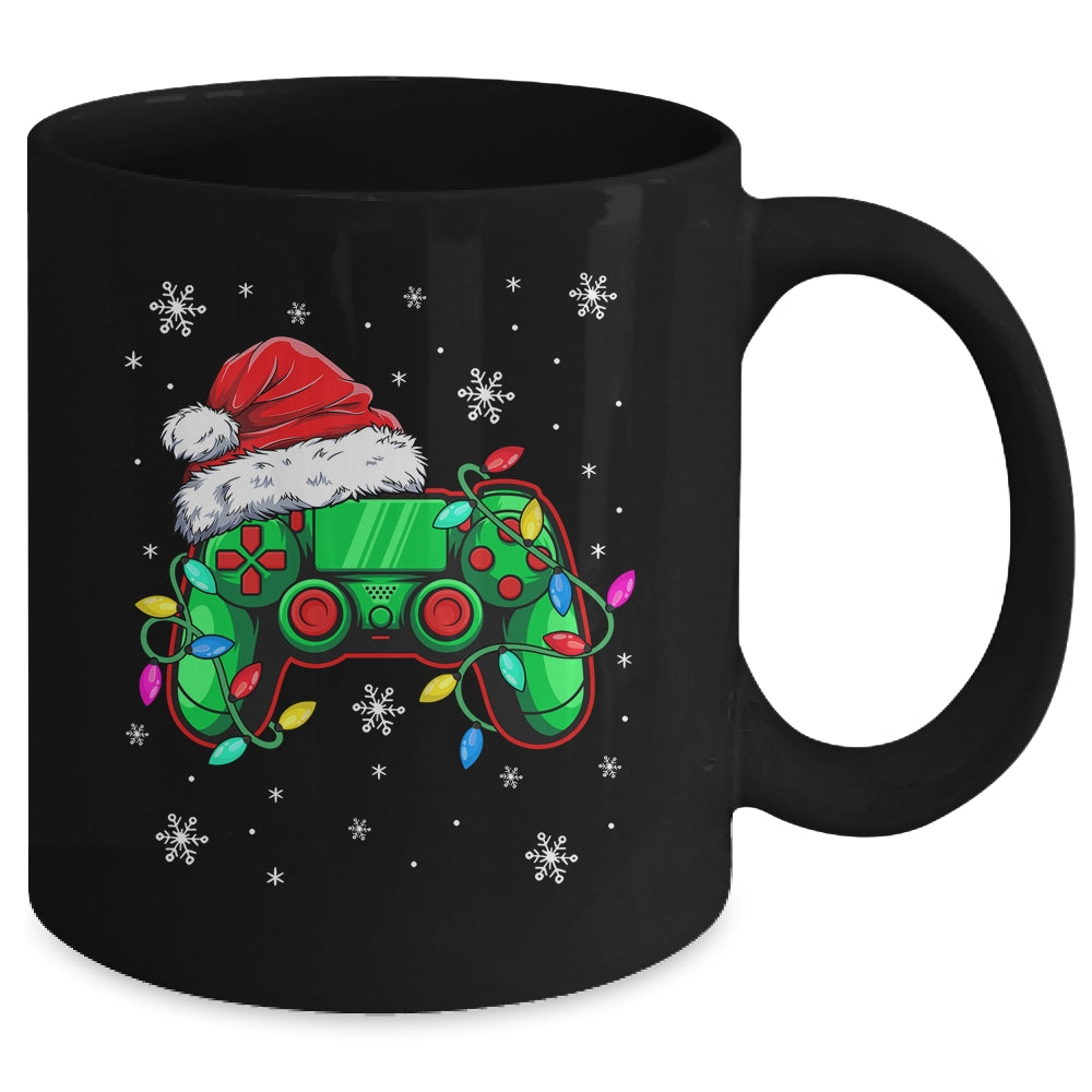 Video Game Controller Christmas Santa Hat Gamer Boys Mug | siriusteestore