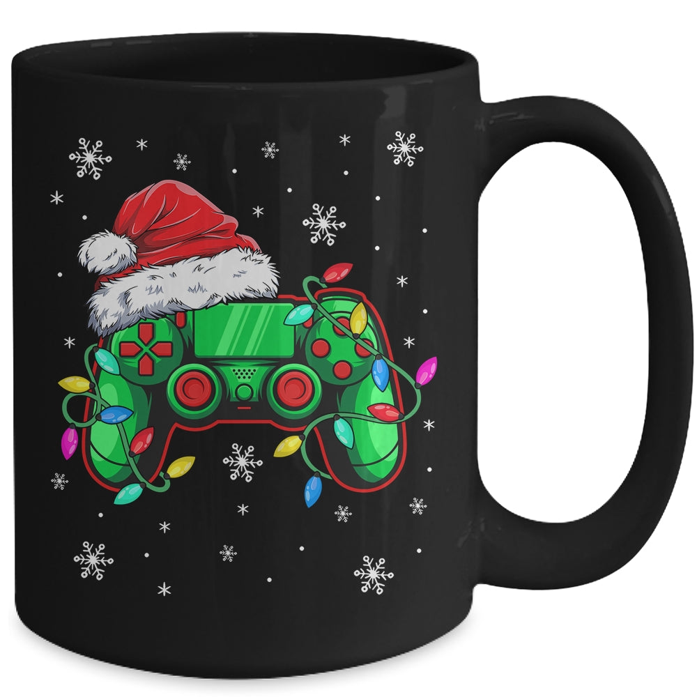 Video Game Controller Christmas Santa Hat Gamer Boys Mug | siriusteestore