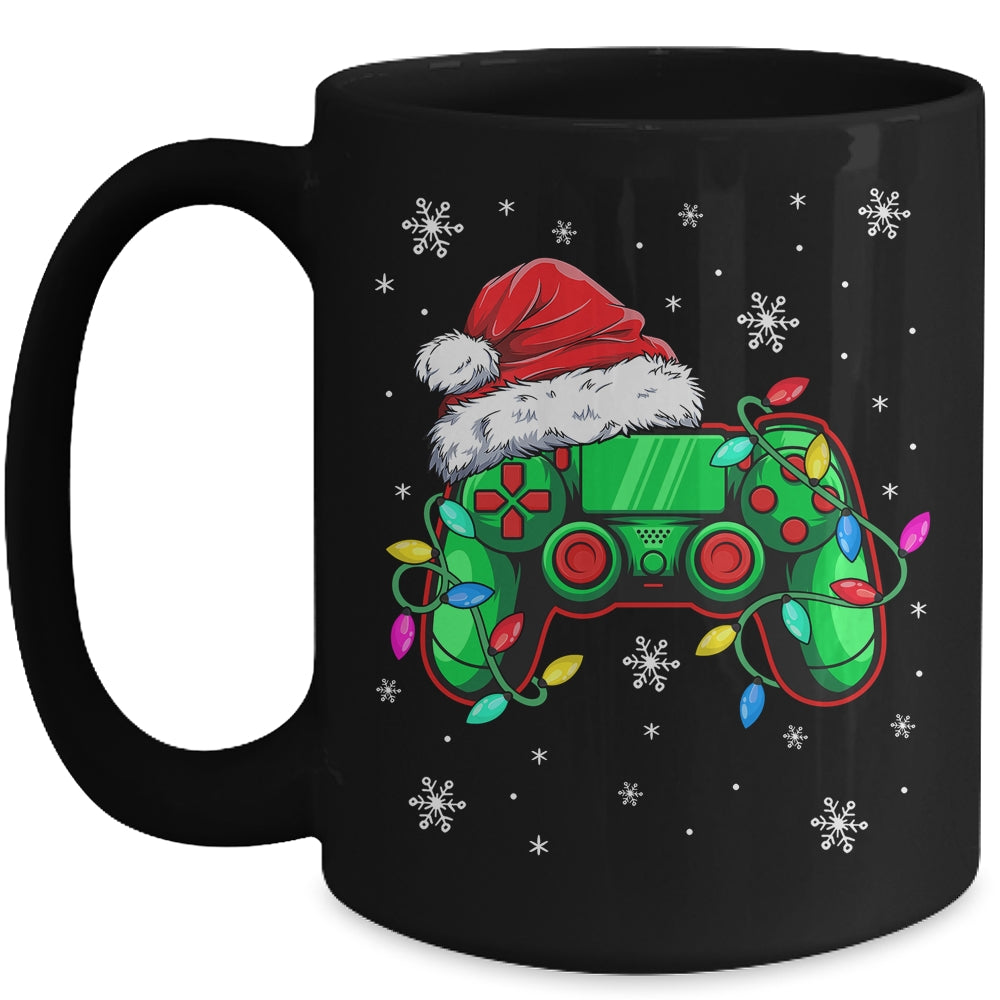 Video Game Controller Christmas Santa Hat Gamer Boys Mug | siriusteestore