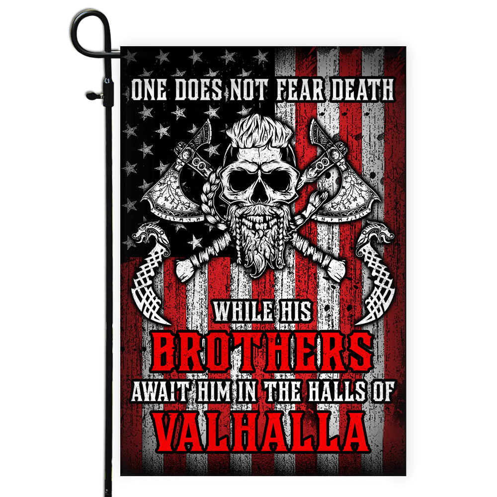 Viking Flag While His Brothers Await Him in The Halls of Valhalla | siriusteestore