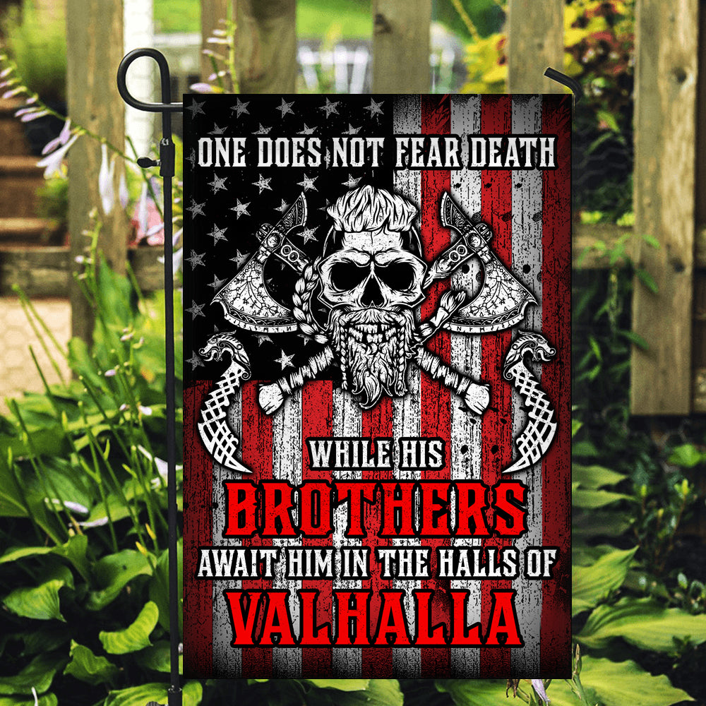 Viking Flag While His Brothers Await Him in The Halls of Valhalla | siriusteestore