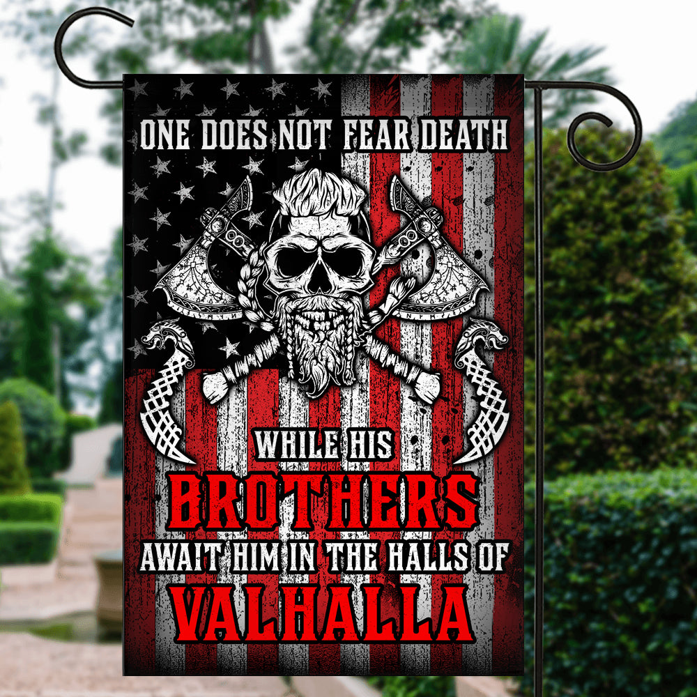 Viking Flag While His Brothers Await Him in The Halls of Valhalla | siriusteestore