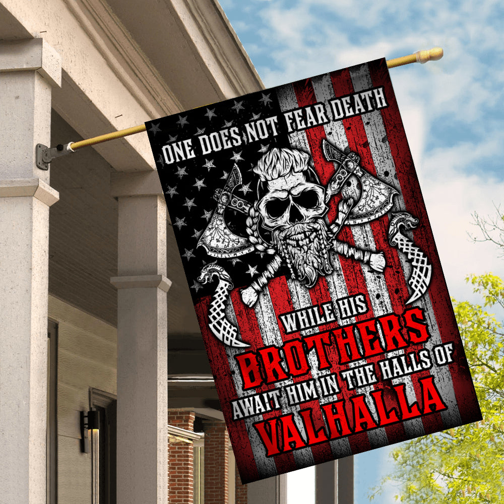 Viking Flag While His Brothers Await Him in The Halls of Valhalla | siriusteestore