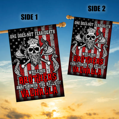 Viking Flag While His Brothers Await Him in The Halls of Valhalla | siriusteestore