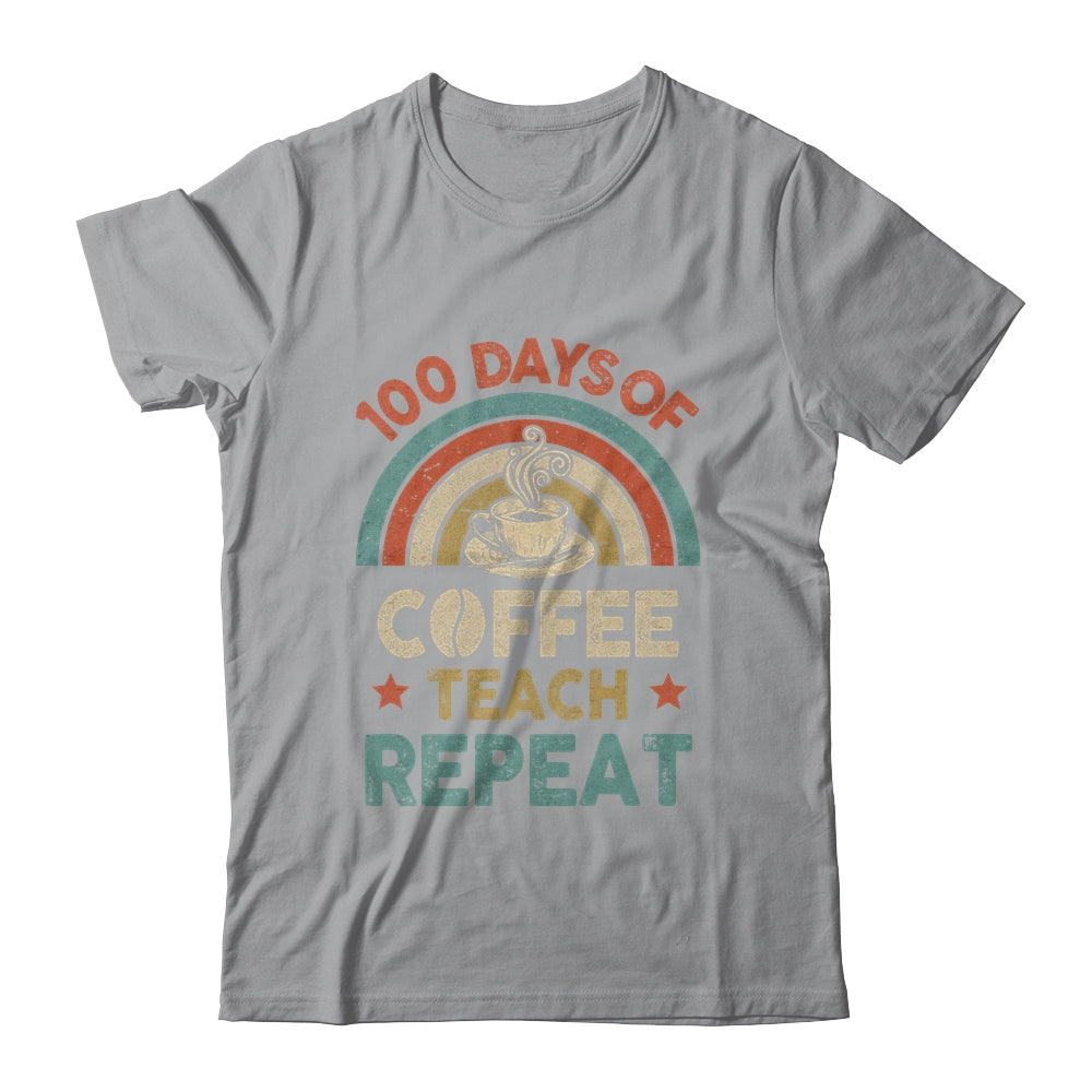 Vintage 100 Days Of School For Teacher Coffee Lover Shirt & Hoodie | siriusteestore