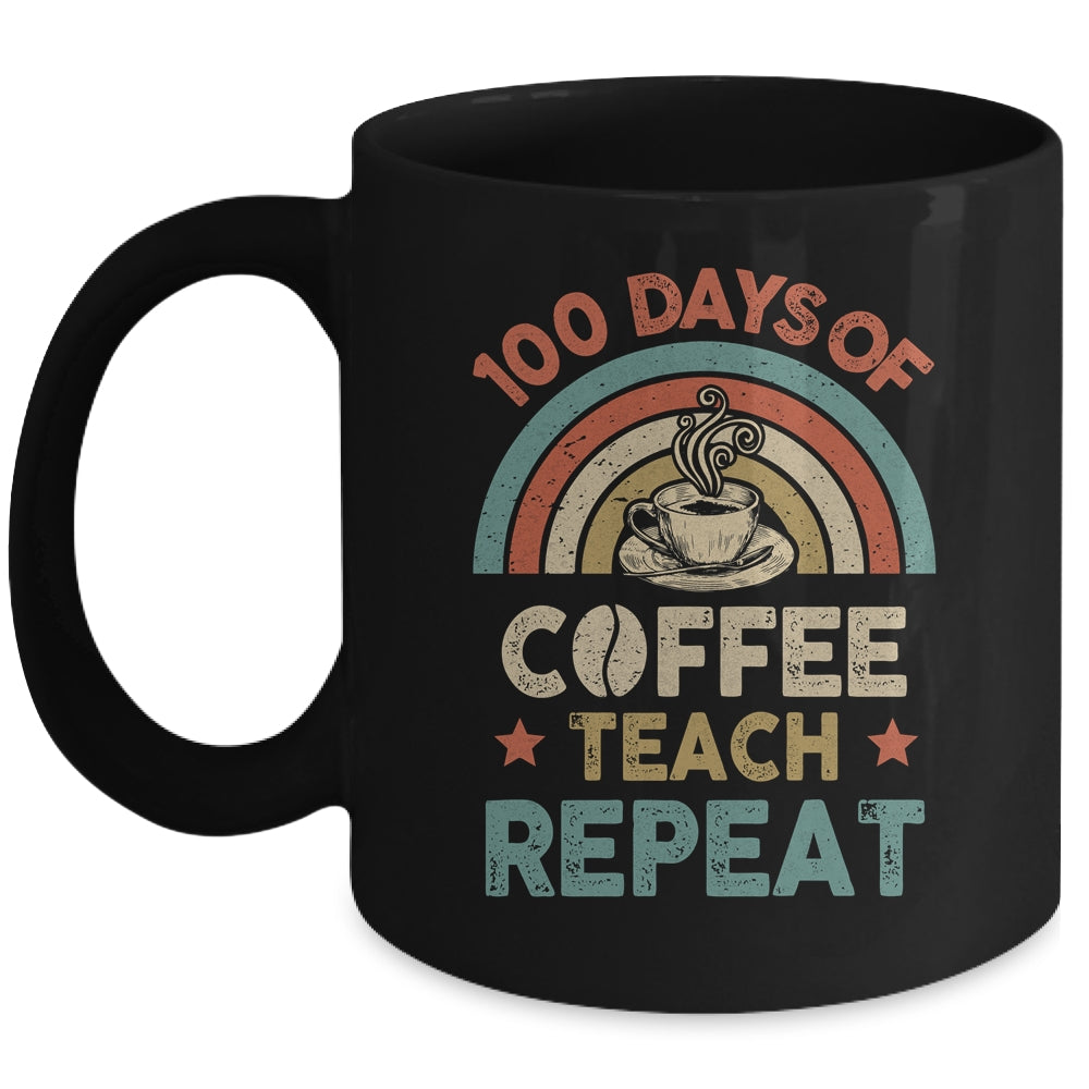 Vintage 100 Days Of School For Teacher Coffee Lover Mug | siriusteestore