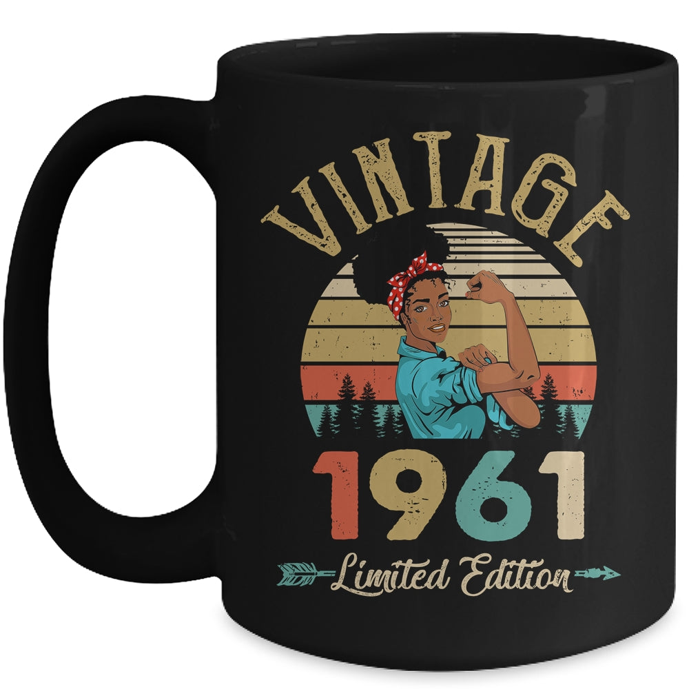 Vintage 1961 61th Birthday Afro Black Woman 61 Years Old Mug | siriusteestore